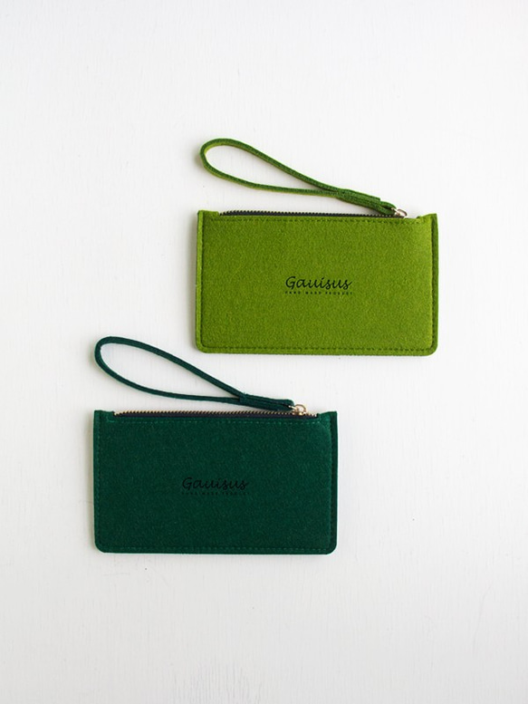 樂洋・Gauisus-羊毛氈收納包 / 手機包－復古阿哥哥綠( 大款 / 可放5.5吋手機 / iPhone6Plus/ 第3張的照片