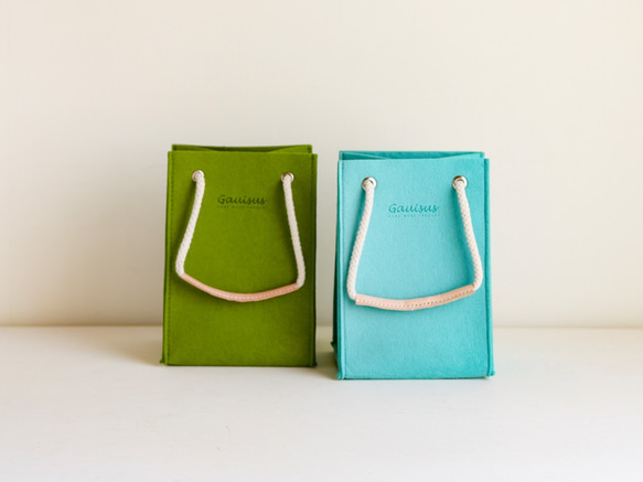 Leyang・Gauisus - 小さいピクニックバッグ (手持ちまたは肩掛け可能) - グラスグリーン 2枚目の画像