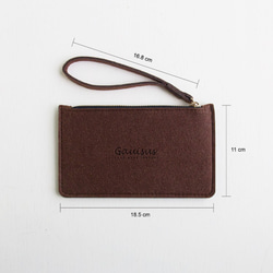 樂洋・Gauisus-羊毛氈收納包 / 手機包－黑巧克力色( 小款 / 可放4.7吋手機 / iPhone6/7/8 ) 第4張的照片