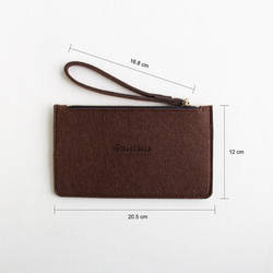 樂洋・Gauisus-羊毛氈收納包 / 手機包－黑巧克力色( 大款 / 可放5.5吋手機 / iPhone6Plus/7 第5張的照片