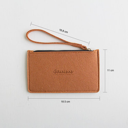 樂洋・Gauisus-羊毛氈收納包 / 手機包－粉粉橘( 小款 / 可放4.7吋手機 / iPhone6/7/8 ) 第3張的照片