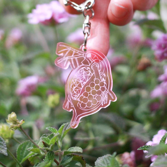 透きとおる標本チャーム 3.ミジンコ【全部で9種類】 キーリング FABLAB