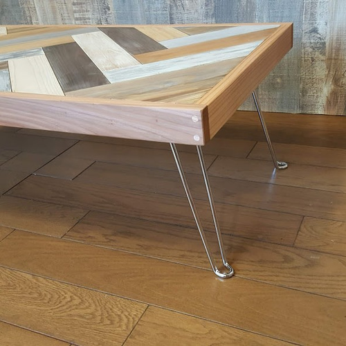 ☆オーダー品☆八角形テーブル ヘリンボーン ハンドメイド