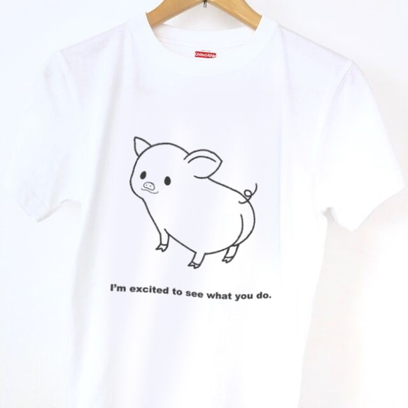 ４色から選べる♪ぶたTシャツA 1枚目の画像