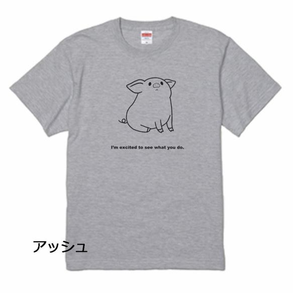 ４色から選べる♪ぶたTシャツB 4枚目の画像