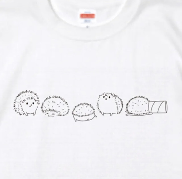 ４色から選べる♪はりねずみTシャツ 2枚目の画像