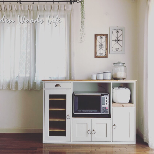 キッチンカウンター（スライド炊飯器台付）W1350 チェスト