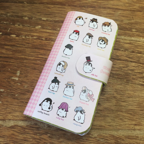 スマホ用手帳型ケース　帽子屋さん 1枚目の画像