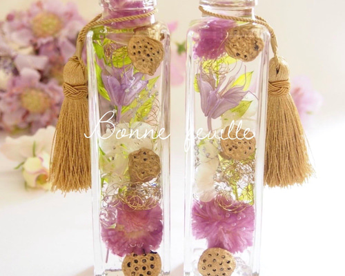 HANDMADE ハーバリウム　仏花　2本セット 楽天市場】選べるお供えハーバリウム お悔みハーバリウム2本