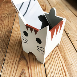 ネコの小物入れ　猫雑貨　ギリネコ　カラークロ 4枚目の画像