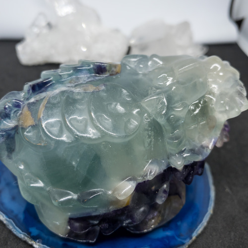 フローライトのロングイ 龍亀 玄関に❣️ 金運 魔除け その他置物