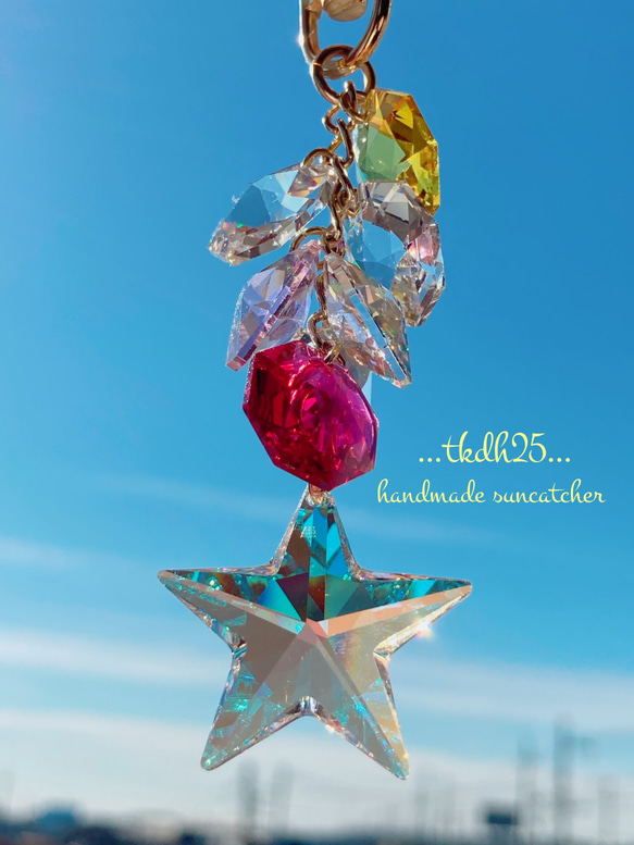 スワロフスキー社製＊サンキャッチャー　Star-pink♡ スワロフスキー社製＊サンキャッチャー Star-pink♡