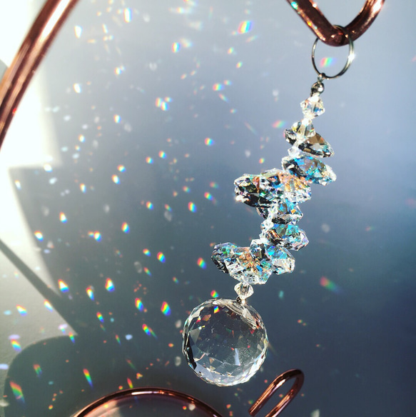 明ଘ♥ଓ　セレナイト翼ラブラドレインボータワーオパライトサンキャッチャー 明ଘ♥ଓ様 専用 セレナイト翼ラブラドレインボータワー