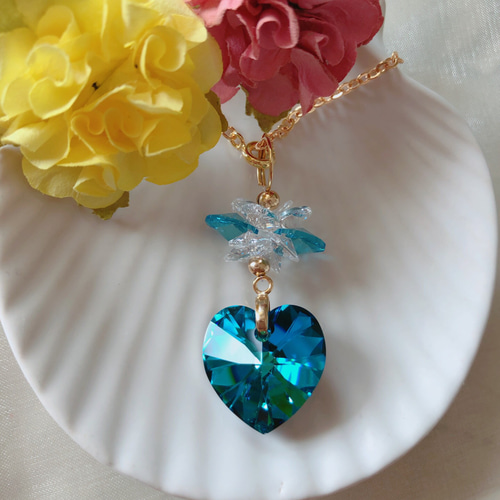 ハートのスワロフスキー♡バッグチャーム サンキャッチャー tkdh25  