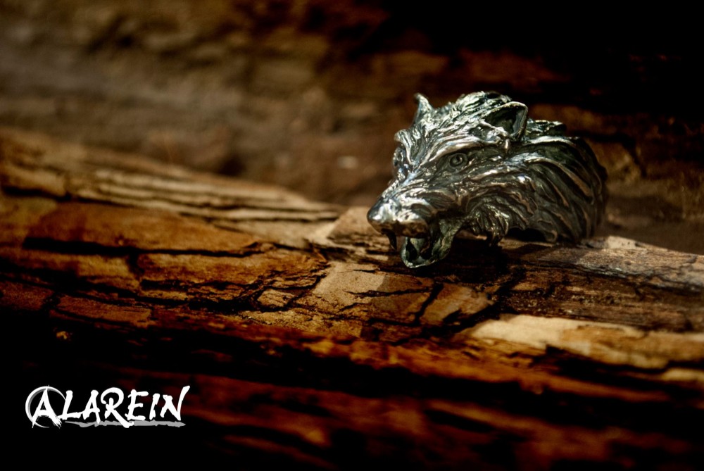 Alarein /手作りシルバー/ウエスタンシリーズ/リング/ミッドオオカミ