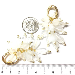 2pcs★snow chandelier charm（スノーカラービジュー ボリュームチャーム） 5枚目の画像