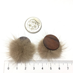 4pcs★back fur wood cabochon・camel（バックファー付きウッドカボション） 4枚目の画像