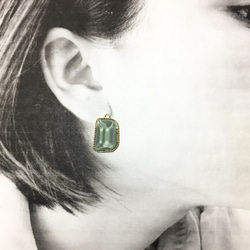 ４pcs★clear jelly charm・smoky emerald（クリアレジンチャーム ） 3枚目の画像