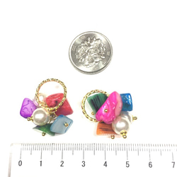 4pcs★shell happiness ring（カラフル シェル チャーム） 4枚目の画像