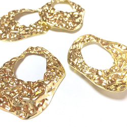 ４pcs★gold emboss big charm（凹凸ゴールド ビッグチャーム） 4枚目の画像