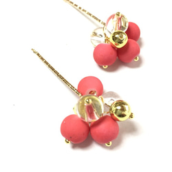 4pcs★petit coral berry （アクリル・ガラスビーズ ミックスチャーム） 2枚目の画像