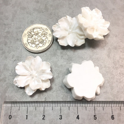 ６pcs★ white flower cabochon（ フラワーカボション） 4枚目の画像