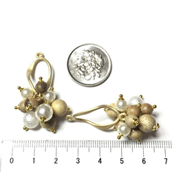 ２pcs★wood+pearl tassel charm（ウッド タッセルチャーム） 4枚目の画像