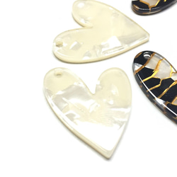 6pcs★mosaic＆marble heart charm（アクリル ハート チャーム) 5枚目の画像