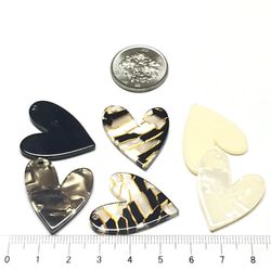 6pcs★mosaic＆marble heart charm（アクリル ハート チャーム) 7枚目の画像