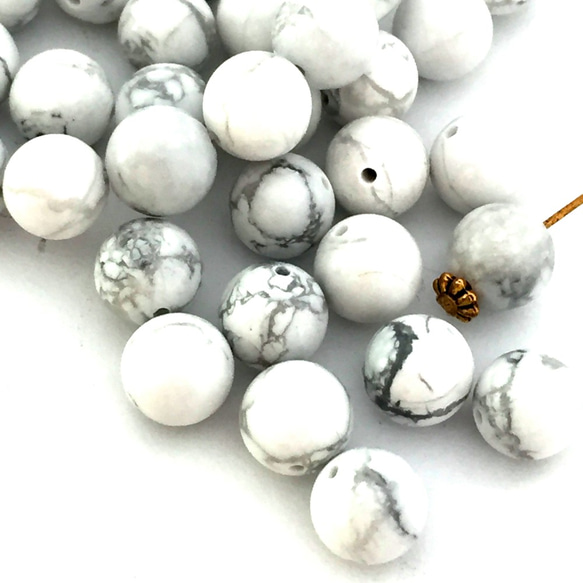 Howlite Beads☆12コ（ハウライト加工） 5枚目の画像