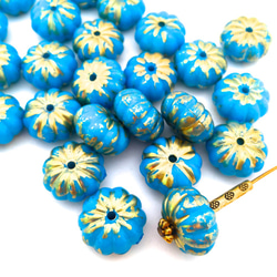 Antique style Pumpkin☆GOLD&BLUE・16コ 4枚目の画像