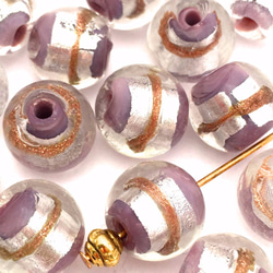 lavender&silver☆Glass beads・12コ 2枚目の画像