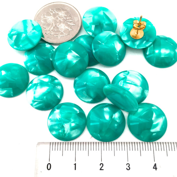 Turquoise&PearlWhite☆Plastic Cabochon・8コ 3枚目の画像