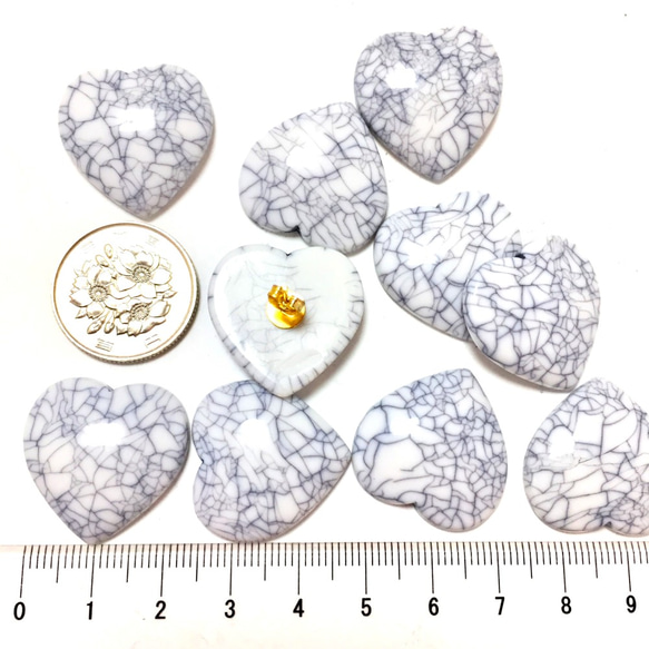 White Heart☆Cabochon・12コ(ラージサイズ） 5枚目の画像