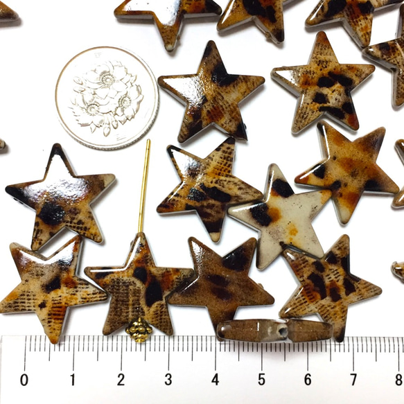 LEOPARD MIX STAR☆Acrylic beads・20コ 3枚目の画像