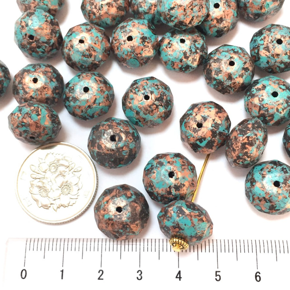 TurkeyBlue・Flat Round・20コ☆Acrylic beads 3枚目の画像