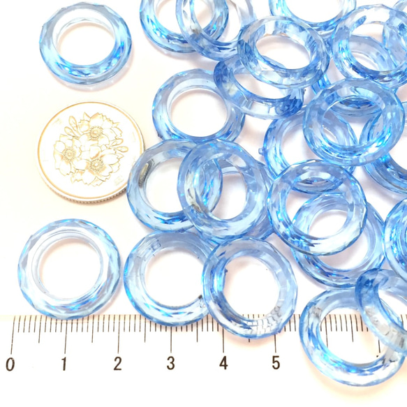 Blue Waterpool ring ・30コ☆plastics ring 3枚目の画像