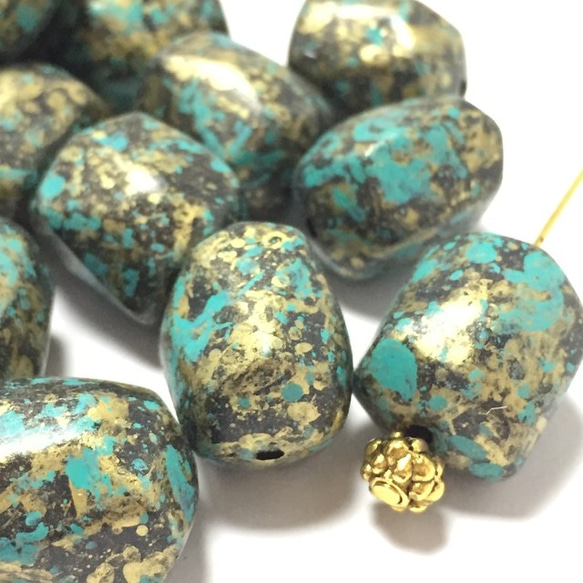 TurkeyBlue・Rock・14コ☆Acrylic beads（large size） 2枚目の画像