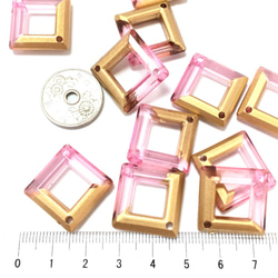 half gold clear pink・16コ☆Acrylic beads 3枚目の画像