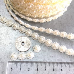 Pearl Fower Garland☆1ｍ（plastics beads cord） 3枚目の画像