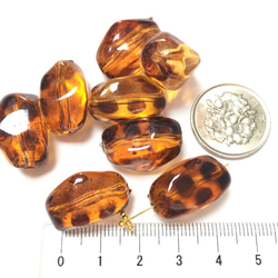 leopard amber・20pcs★acrylic clear beads 5枚目の画像