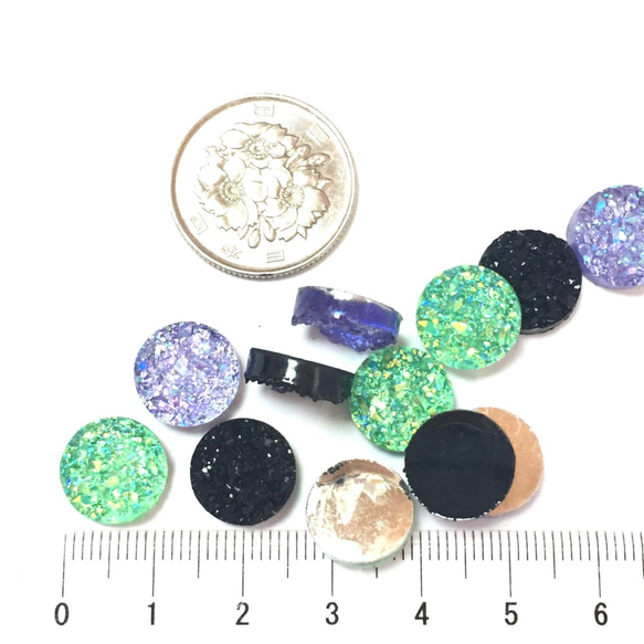 Druzy cool petit・18コ☆Acrylic cabochon 5枚目の画像