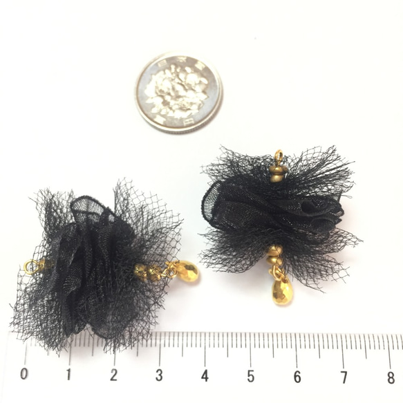 tulle black☆4pcs 4枚目の画像