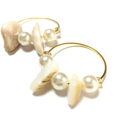 shell＋pearl slimhoop★4pcs 2枚目の画像