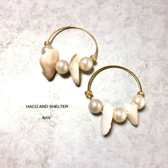 shell＋pearl slimhoop★4pcs 4枚目の画像