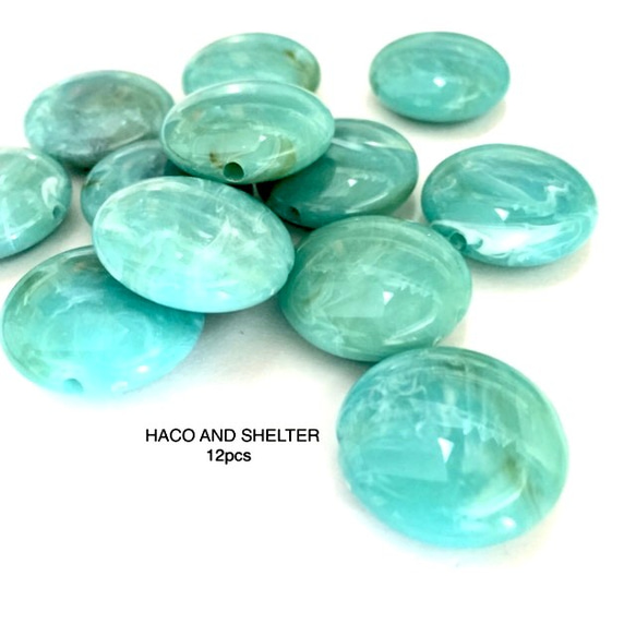 fakestone acrylic beads★12pcs（turquoise） 1枚目の画像