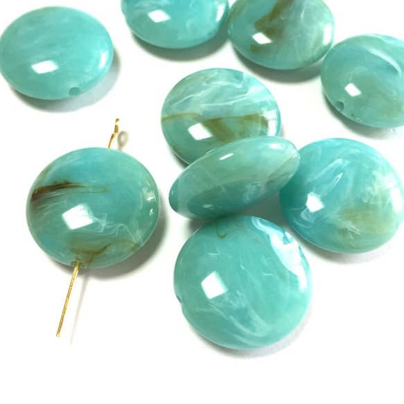 fakestone acrylic beads★12pcs（turquoise） 3枚目の画像