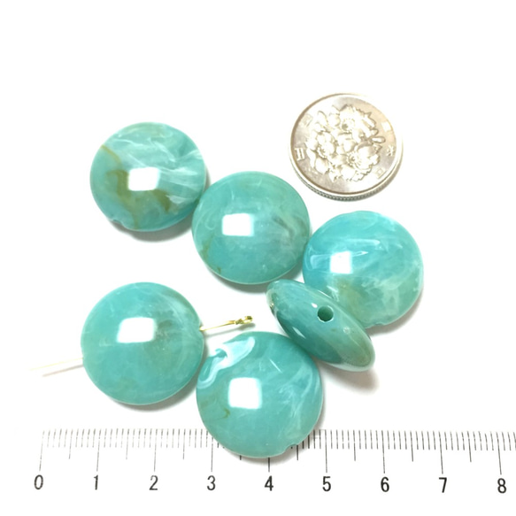 fakestone acrylic beads★12pcs（turquoise） 4枚目の画像