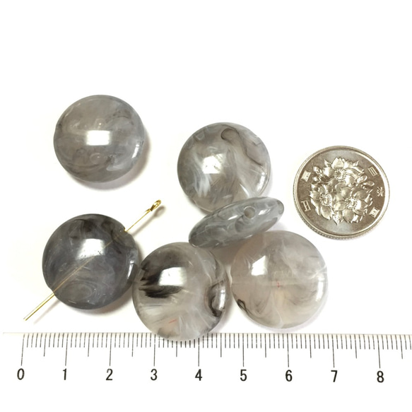 fakestone acrylic beads★12pcs（gray） 4枚目の画像