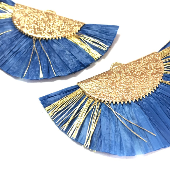 Raffia Tassel ・royalblue★2pcs 5枚目の画像